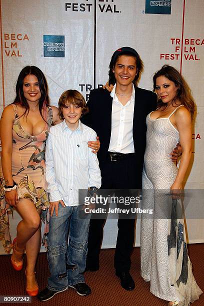 Carolina Fachinetti, Akash Fachinetti, Andrea Fachinetti and Naike Rivelli attend the Premiere of "Toby Dammit" at the 7th Annual Tribeca Film...