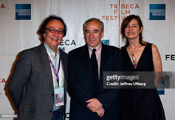 Actor Peter Scarlet, Director Sergio Toffetti, Deborah Young attend the Premiere of "Toby Dammit" at the 7th Annual Tribeca Film Festival on April...