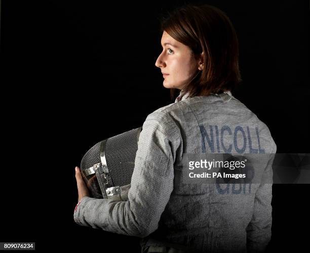 British Fencer Chrystall Nicoll during a photocall at Brentwood School in Essex.