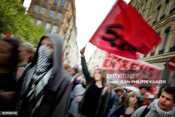 High school students demonstrate on April 29, 2008 in Lyon, center France, to protest against reforms of the French Government to cut down teaching...