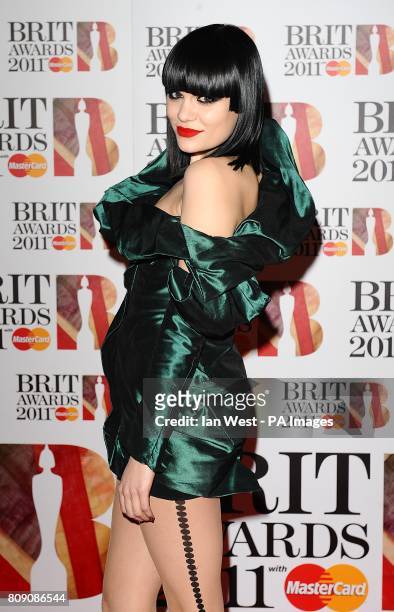 Jessie J arriving for the 2011 Brit Awards at the O2 Arena, London.