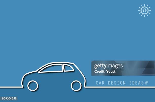 car design idea in flat line style - car outline stock illustrations