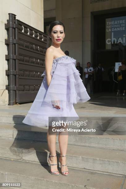 Christine Chiu attends the Giorgio Armani Prive Haute Couture Fall/Winter 2017-2018 show as part of Haute Couture Paris Fashion Week on July 4, 2017...