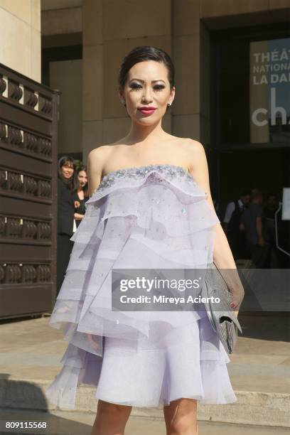 Christine Chiu attends the Giorgio Armani Prive Haute Couture Fall/Winter 2017-2018 show as part of Haute Couture Paris Fashion Week on July 4, 2017...