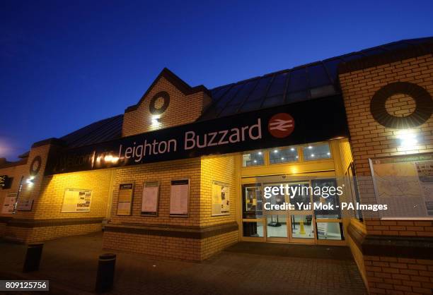 General view of Leighton Buzzard station in Bedfordshire, where a woman on board the 4.25pm service from Northampton to London, died when fire broke...