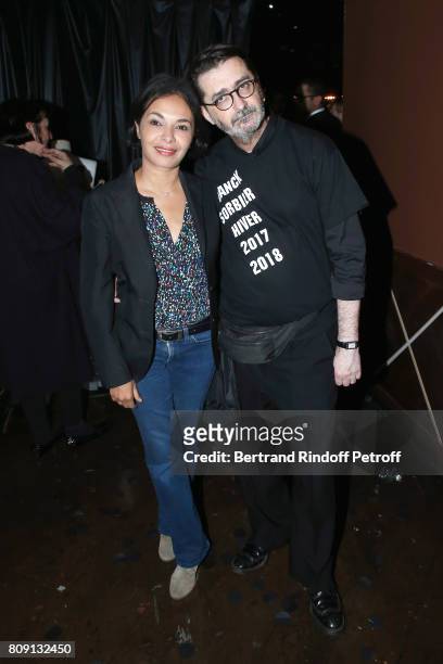 Actress Saida Jawad and stylist Franck Sorbier attend the Franck Sorbier Haute Couture Fall/Winter 2017-2018 show as part of Haute Couture Paris...
