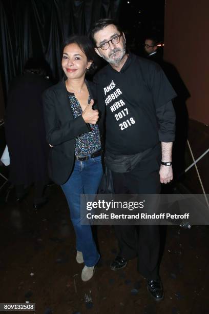 Actress Saida Jawad and stylist Franck Sorbier attend the Franck Sorbier Haute Couture Fall/Winter 2017-2018 show as part of Haute Couture Paris...