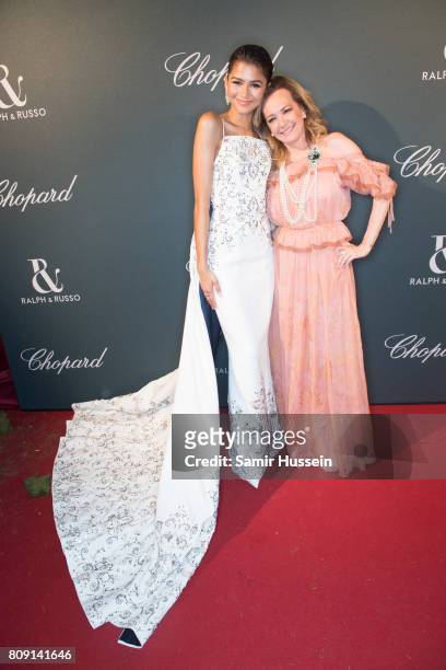 Zendaya and Caroline Scheufele attend the Ralph & Russo Party as part of Haute Couture Paris Fashion Week on July 3, 2017 in Paris, France.