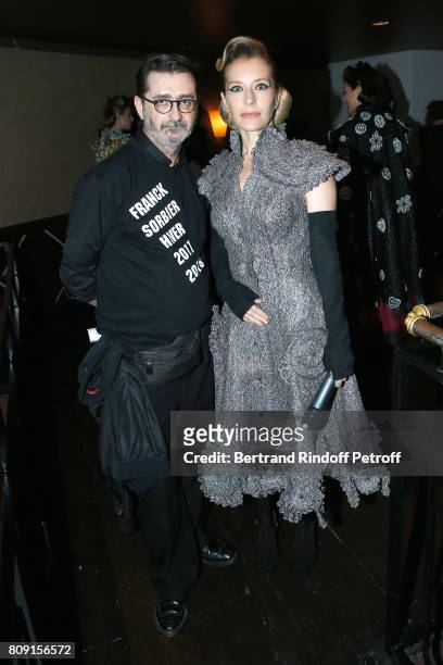 Stylist Franck Sorbier and actress Ophelia Kolb attend the Franck Sorbier Haute Couture Fall/Winter 2017-2018 show as part of Haute Couture Paris...