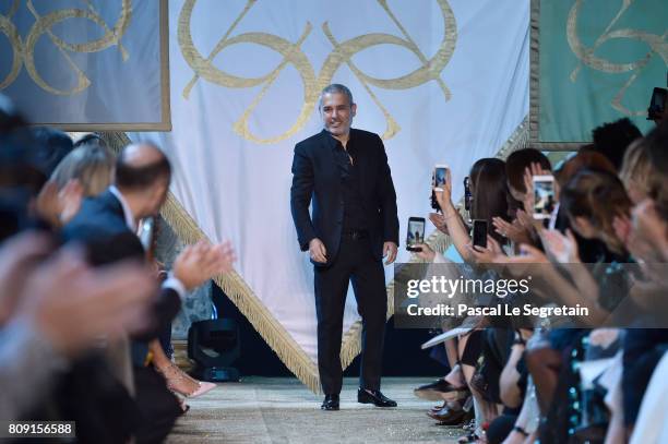 Elie Saab is seen on the runway during the Elie Saab Haute Couture Fall/Winter 2017-2018 show as part of Haute Couture Paris Fashion Week on July 5,...