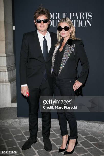 Nicolai Von Bismarck and supermodel Kate Moss attend Vogue Foundation Dinner during Paris Fashion Week as part of Haute Couture Fall/Winter 2017-2018...