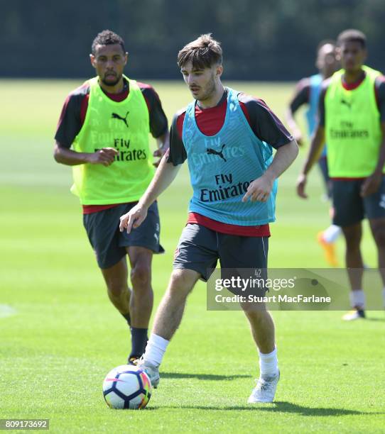 Dan Crowley of Arsenal during a training session at London Colney on July 5, 2017 in St Albans, England.