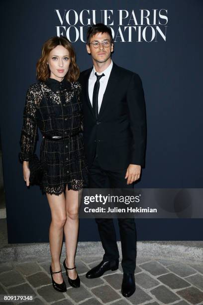 Gaelle Pietri and Gaspard Ulliel attend the Vogue Foundation Dinner during Paris Fashion Week as part of Haute Couture Fall/Winter 2017-2018 at Musee...