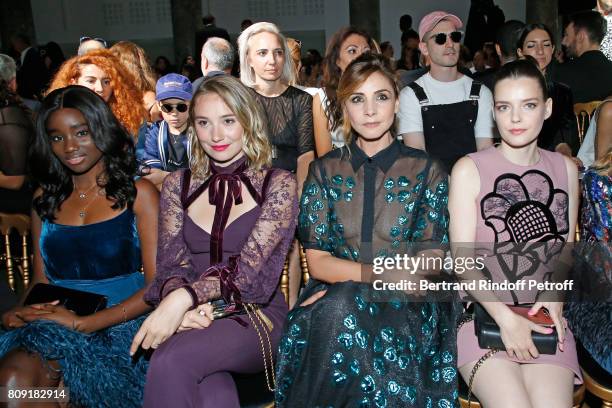 Karidja Toure, Deborah Francois, Princess of Savoy, Clotilde Courau and Roxane Mesquida attend the Elie Saab Haute Couture Fall/Winter 2017-2018 show...