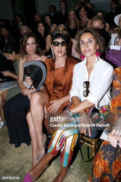 Nieves Alvarez, Rossy de Palma and Naty Abascal attend the Elie Saab Haute Couture Fall/Winter 2017-2018 show as part of Haute Couture Paris Fashion...
