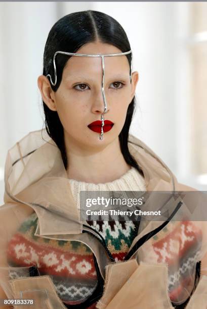 Model walks the runway during the Maison Margiela Haute Couture Fall/Winter 2017-2018 show as part of Haute Couture Paris Fashion Week on July 5,...