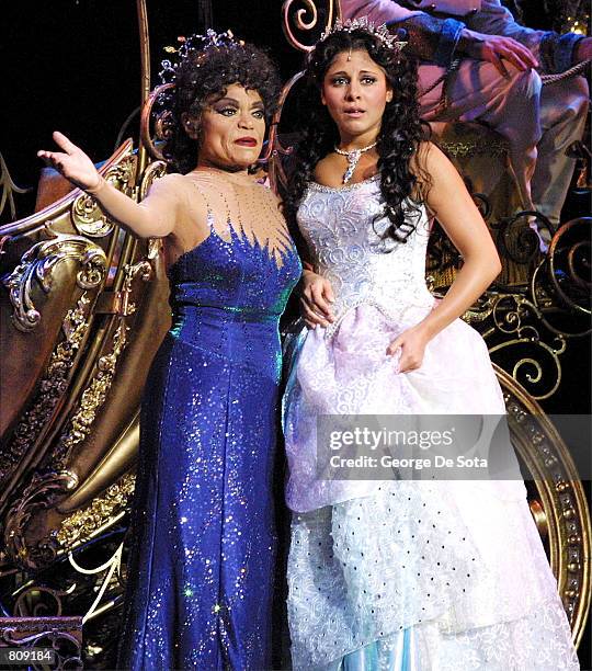 Actress Jamie-Lynn Sigler performs as "Cinderella" and Eartha Kitt performs as the "Fairy Godmother" in Rodgers and Hammerstein's "Cinderella" May 3,...