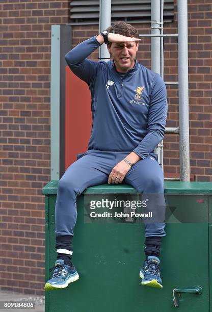 Peter Krawietz of Liverpool Second assistant coach during a training session at Melwood Training Ground on July 5, 2017 in Liverpool, England.