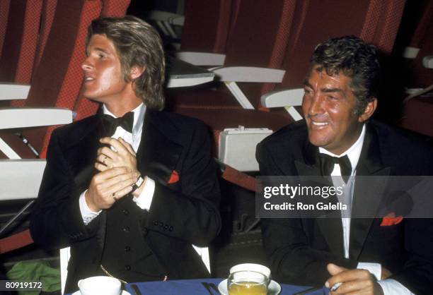 Actor/Singer Dean Martin and son Dean Paul Martin attend the "Airport" Hollywood Premiere Party on March 19, 1970 at a Hollywood Sound Stage in...
