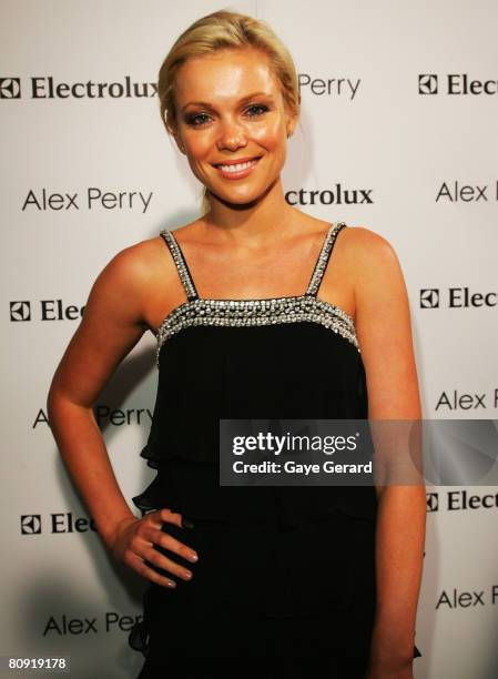 Personality Holly Brisley attends the Alex Perry catwalk show during the second day of the Rosemount Australian Fashion Week Spring/Summer 2008/09...