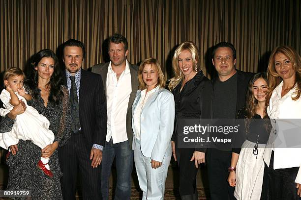 Courteney Cox Arquette, David Arquette, Tom Jane, Patricia Arquette, Alexis Arquette, Richmond Arquette, guest and Rosanna Arquette