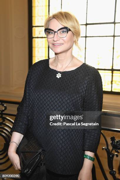 Evelina Khromtchenko attends the Jean Paul Gaultier Haute Couture Fall/Winter 2017-2018 show as part of Haute Couture Paris Fashion Week on July 5,...