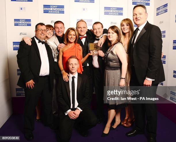 The team behind 'Best News Special' with the award for Best News Special pictured with Andrea Catherwood, at the Sony Radio Academy Awards 2011 at...