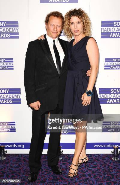 Neil Stuke and Sally Ann Stuke arriving for the Sony Radio Academy Awards 2011 at the Grosvenor House Hotel, London