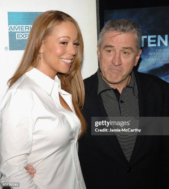 Singer/actress Mariah Carey and Tribeca Film Festival co-founder Robert De Niro attend the 7th Annual Tribeca Film Festival - "Tennessee" Premiere at...