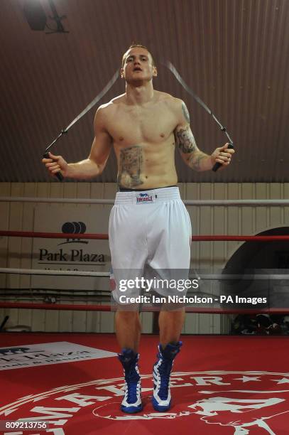 George Groves during the media work out at Railway Arch 116, London.