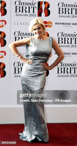 Katherine Jenkins arrives at the Classic BRIT Awards 2011, at the Royal Albert Hall, in central London.