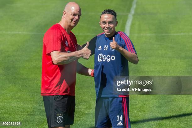 Abdelhak Nouri of Ajax did recovery training with fysiotherapist Peter Hoogland of Ajaxduring the pre-season summer training camp of Ajax Amsterdam...
