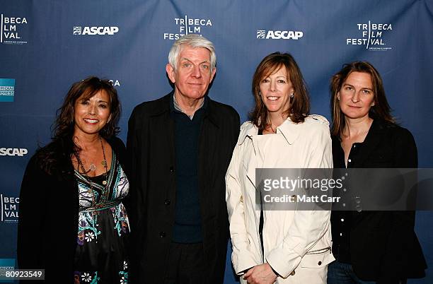 Loretta Munoz of ASCAP, musician Nick Lowe, Tribeca Film Festival Co-Founder Jane Rosenthal and VP of Original Programs of Tribeca Enterprises Annie...