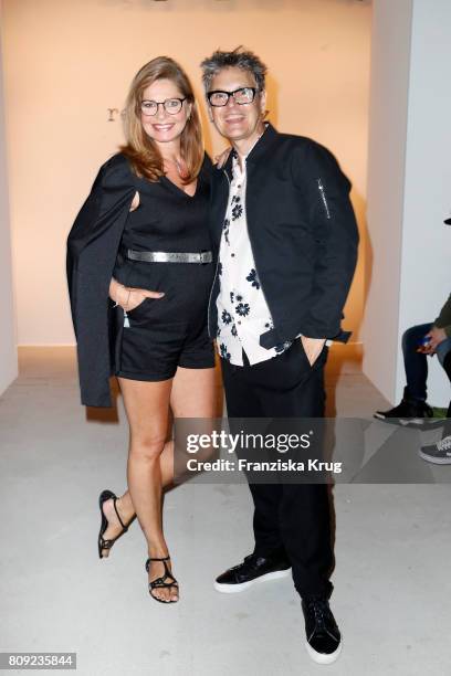 Maren Gilzer and Rolf Scheider attend the Rebekka Ruetz show during the Mercedes-Benz Fashion Week Berlin Spring/Summer 2018 at Kaufhaus Jandorf on...