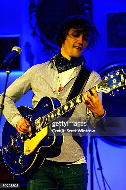 Musician Sondre Lerche performs live during "Target Music Night" at the NY Academy of Art during the 2008 Tribeca Film Festival on April 29, 2008 in...