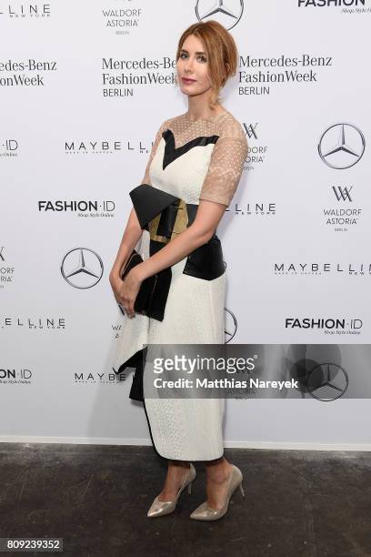 Guest attends the Rebekka Ruetz show during the Mercedes-Benz Fashion Week Berlin Spring/Summer 2018 at Kaufhaus Jandorf on July 5, 2017 in Berlin,...
