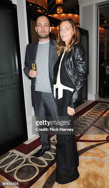 Max Wigram and Phoebe Philo attend Richard James' 15th anniversary party hosted by GQ editor Dylan Jones on April 29, 2008 at The Lanesborough in...
