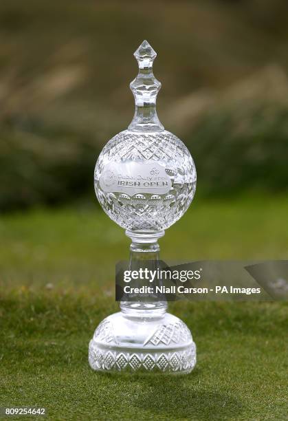 General view of the Irish Open trophy during the Pro-Am day of the Dubai Duty Free Irish Open at Portstewart Golf Club.