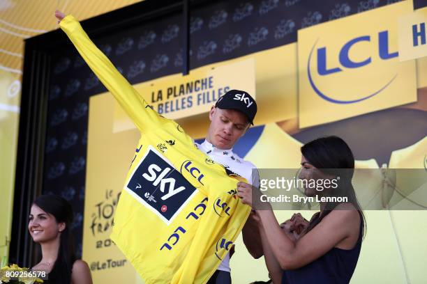 Chris Froome of Great Britain and Team SKY took the yellow jersey and race lead on stage five of the 2017 Tour de France, a 160.5km road stage from...
