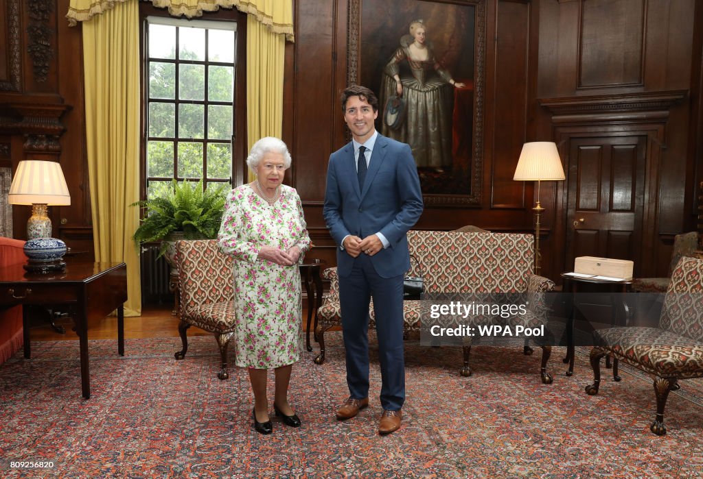 Justin Trudeau Attends An Audience With The Queen At Holyroodhouse