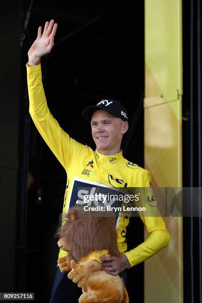 Chris Froome of Great Britain and Team SKY took the yellow jersey and race lead on stage five of the 2017 Tour de France, a 160.5km road stage from...