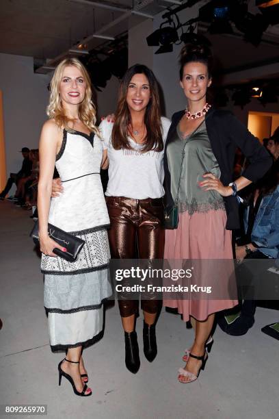 Tanja Buelter, Alexandra Polzin and Katrin Wrobel attend the Rebekka Ruetz show during the Mercedes-Benz Fashion Week Berlin Spring/Summer 2018 at...