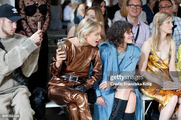 Caro Cult and Lucie Soekeland attend the Rebekka Ruetz show during the Mercedes-Benz Fashion Week Berlin Spring/Summer 2018 at Kaufhaus Jandorf on...