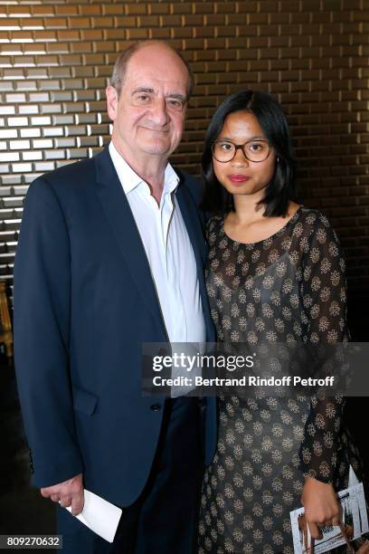 President of "Festival de Cannes" Pierre Lescure and his daughter Anna attend the Jean Paul Gaultier Haute Couture Fall/Winter 2017-2018 show as part...