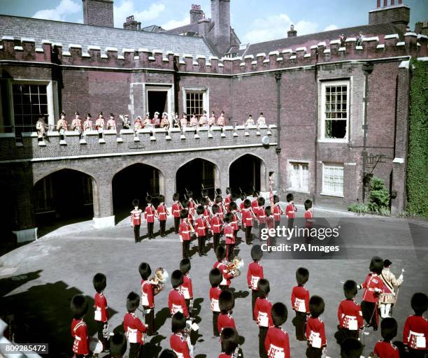 Garter King of Arms Sir George Bellew reads the first and principal proclamation of the accession of Queen Elizabeth II, from the balcony overlooking...