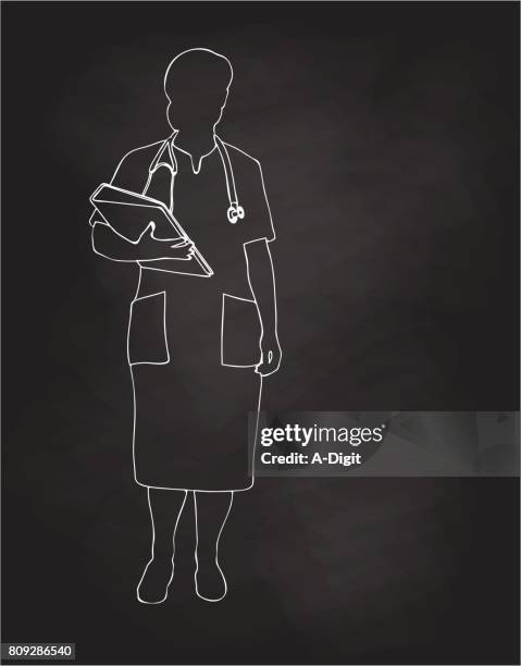 doctor diagnosis - halloween nursing scrubs stock illustrations