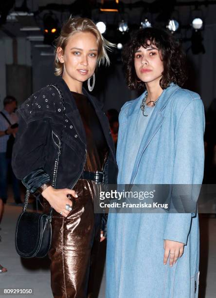 Caro Cult and Lucie Soekeland attends the Rebekka Ruetz show during the Mercedes-Benz Fashion Week Berlin Spring/Summer 2018 at Kaufhaus Jandorf on...