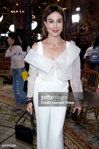 Actress Elsa Zylberstein attends the Lanyu Haute Couture Fall/Winter 2017-2018 show as part of Haute Couture Paris Fashion Week on July 5, 2017 in...