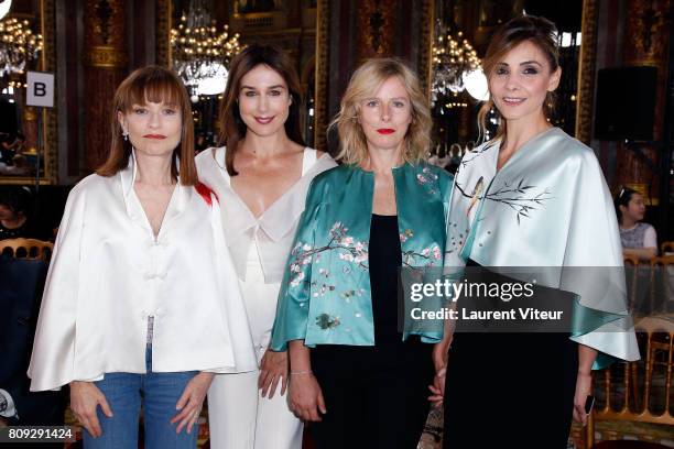 Actress Isabelle Huppert, Actress Elsa Zylberstein, Actress Karin Viard and Actress Clotilde Courau attend the Lan Yu Haute Couture Fall/Winter...