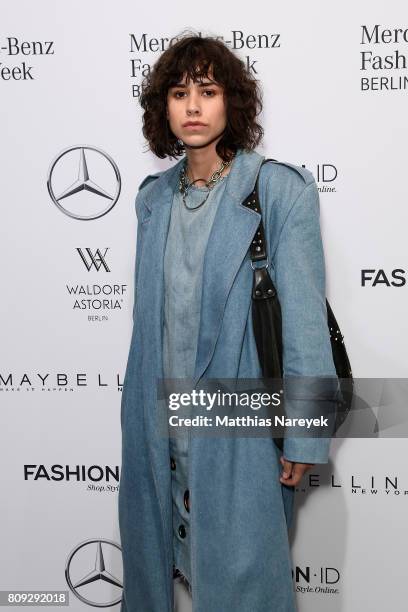 Lucie Soekeland attends the Rebekka Ruetz show during the Mercedes-Benz Fashion Week Berlin Spring/Summer 2018 at Kaufhaus Jandorf on July 5, 2017 in...